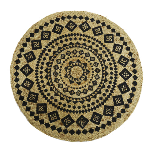 Natural And Black Design Rug (90 cm)