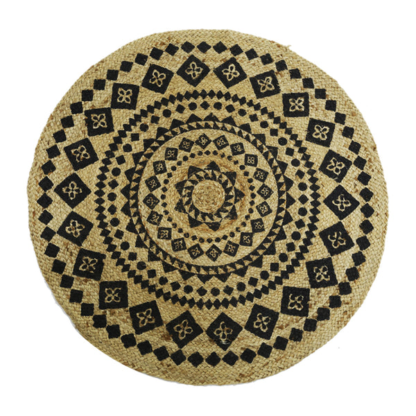 Natural And Black Design Rug (90 cm)