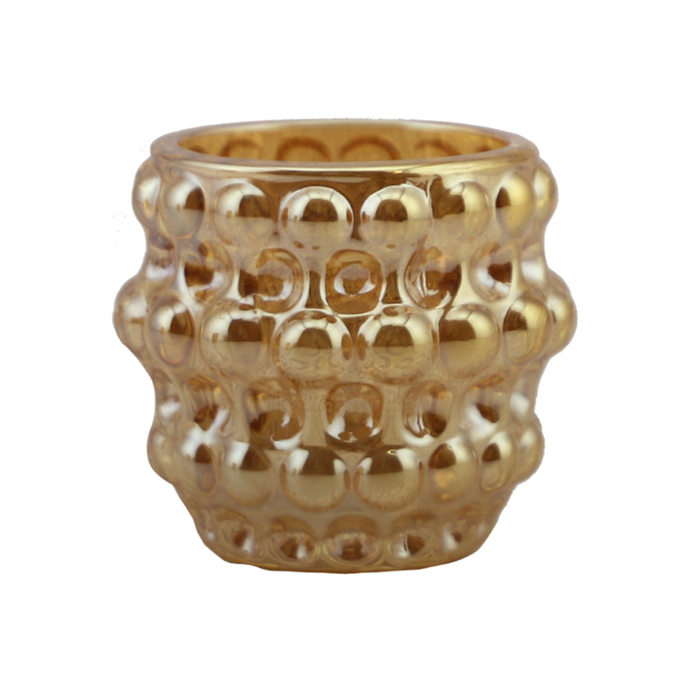 Amber Glass Candle Holder (9 cm)