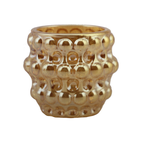 Amber Glass Candle Holder (9 cm)