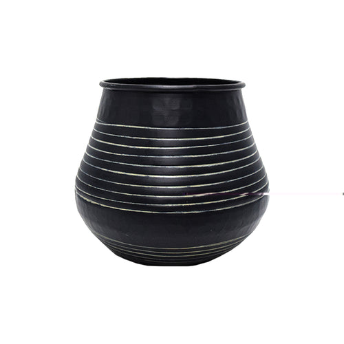 Black Aluminum Planter (20 cm)