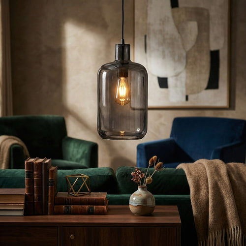 Grey Glass Ceiling Light (40 cm)