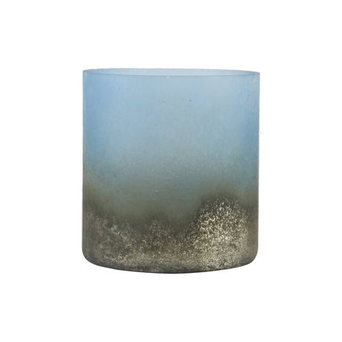 Blue Glass Candle Holder (12 cm)
