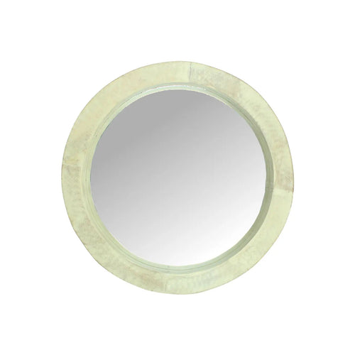Ivory Wood Mirror (38 cm)