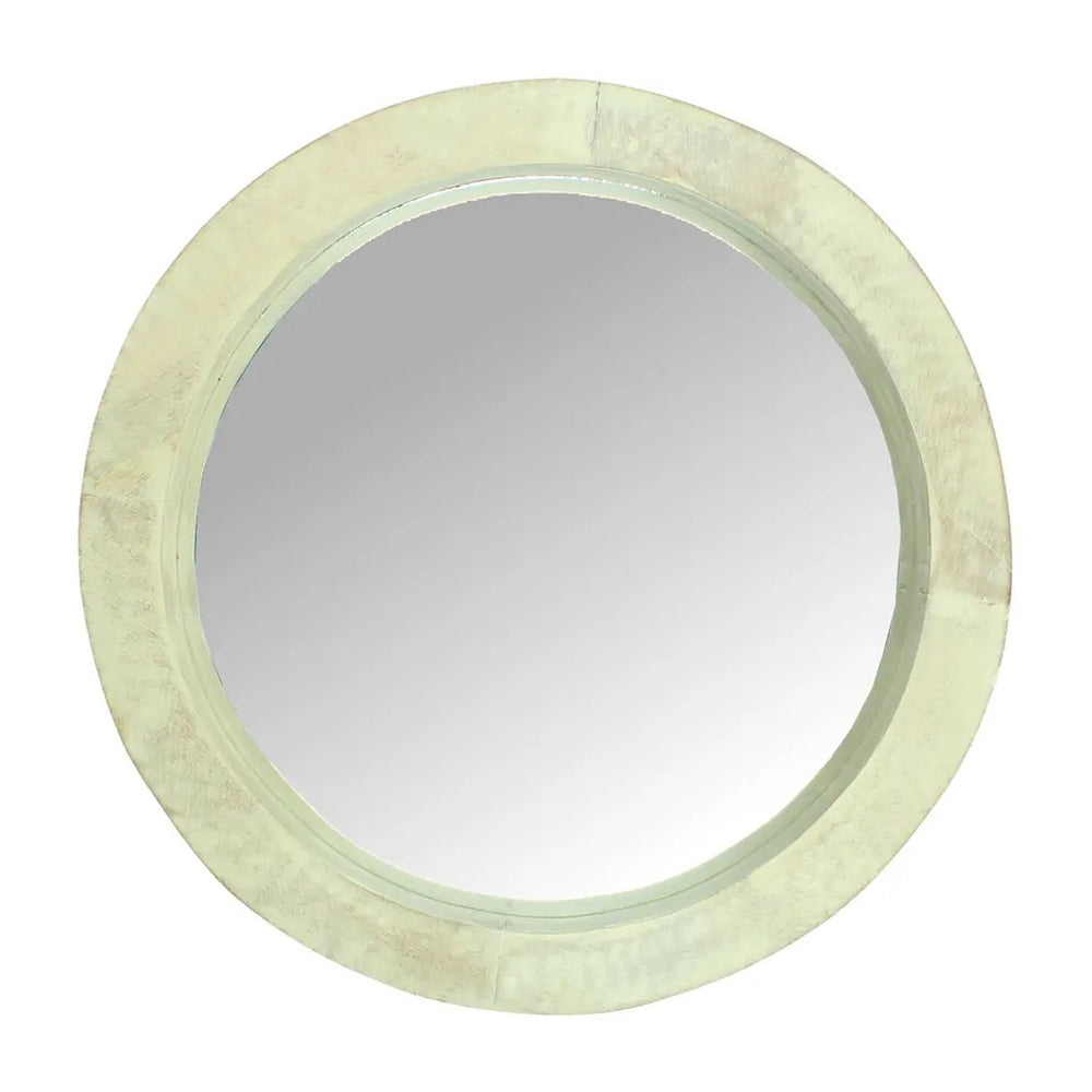 Ivory Wood Mirror (48 cm)