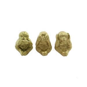 Gold Blind Monkey Ornament
