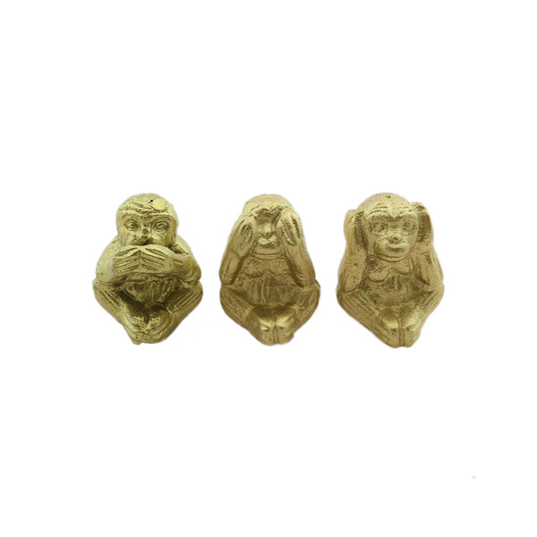 Gold Blind Monkey Ornament