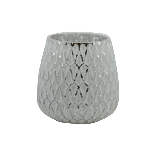 White Glass Candle Holder (10 cm)