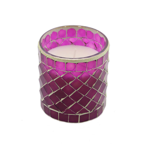 Purple Glass Candle (10 cm)