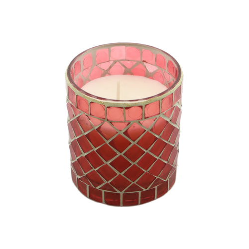 Pink Glass Candle (10 cm)
