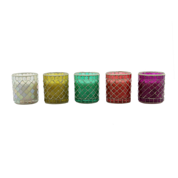Pink Glass Candle (10 cm)