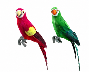 Feather Parrot On Wire 2 Colors (35 cm) - Each At