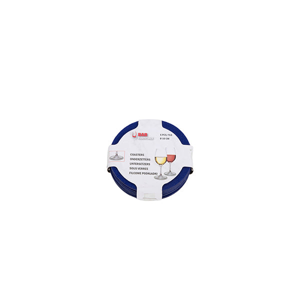 Coaster felt dia 10cm s/6 uni