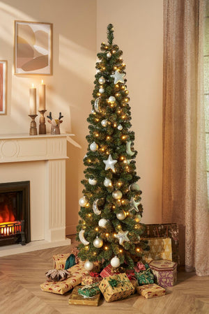 Green Charlton Pillar Christmas Tree (215cm)
