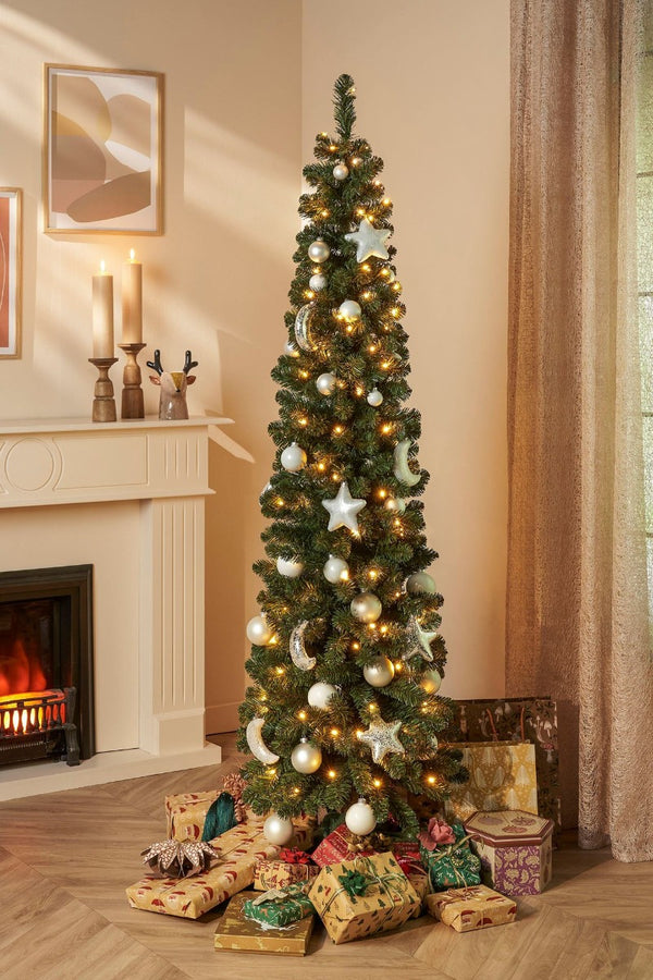 Green Charlton Pillar Christmas Tree (215cm)