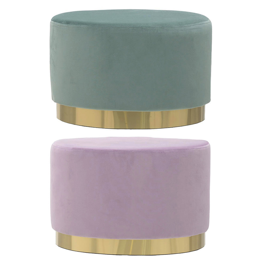 Purple Velvet Oval Stool (60 cm)