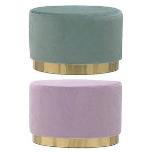 Purple Velvet Oval Stool (60 cm)