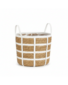 White Leora Round Basket (29 cm)