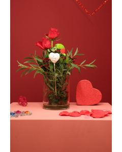 Medium Valentine Cylinder With Aspidistra