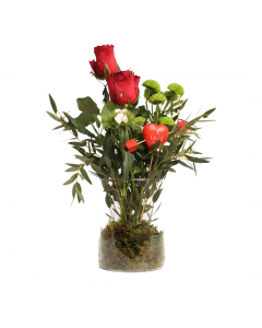 Medium Valentine Cylinder With Chrysanthemum