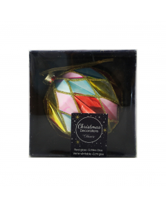 Diamond Cut Glass Bauble - Multicolor (10cm)