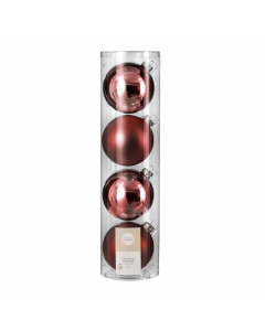 Bauble glass d.red 4 pcs d10cm