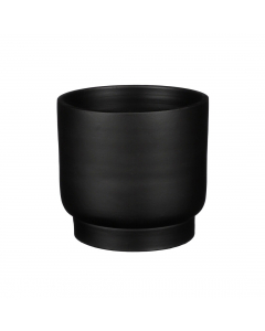 Riva Round Black Cylinder Pot (15 cm)