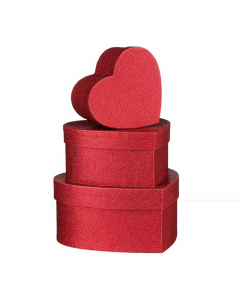 Storage box heart red h8xd8cm