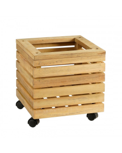 Brown Glenwood Square Planter With Wheels (35 cm)