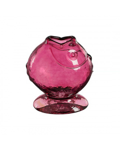 Vase glass pink h17cm