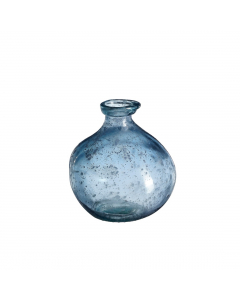 Blue Organic Recycled Glass Vase (18 cm)