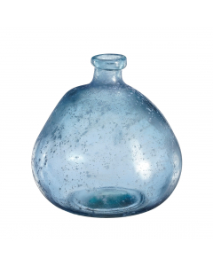 Blue Organic Recycled Glass Vase (23 cm)