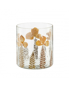 Leaf Glass Tealight Holder (14 cm)