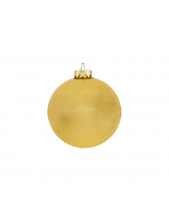 Plain glass baubles light gold d10cm