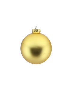 Plain glass baubles light gold d10cm