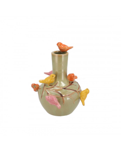 Pistache Bird Tube Vase (15 cm)