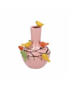 Light Pink Bird Tube Vase (17 cm)