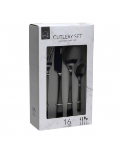 Black Cutlery Set 16pcs