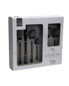 Black Cutlery Set 42pcs