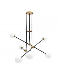 Metal Glass Ceiling 6 Lights (85 cm)