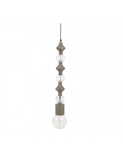 Contemporary Grey Metal & Glass Floor Lamp (180cm)