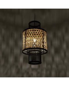 Natural Black Bamboo Ceiling Lamp