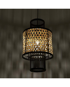 Natural Black Bamboo Ceiling Lamp