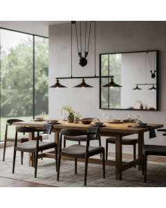 Black Metal Ceiling Lamp 3 Lights (100 cm)