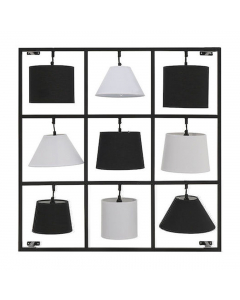 Black White Metal 9 Lights Lamp (90 cm)
