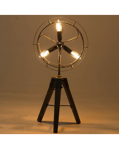 Metal Wooden Lamp With 3 Lights (68 cm)