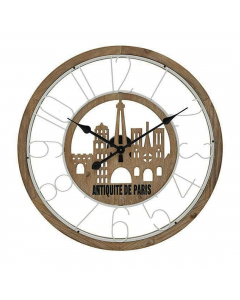 Natural White Wood Metal Wall Clock