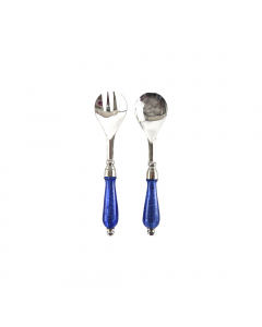 Blue Stainless Salad Servers x2