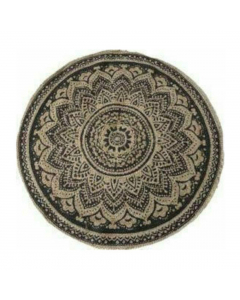 Black Beige Jute Rug (120 cm)