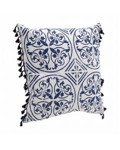 White Blue Fabric Cushion